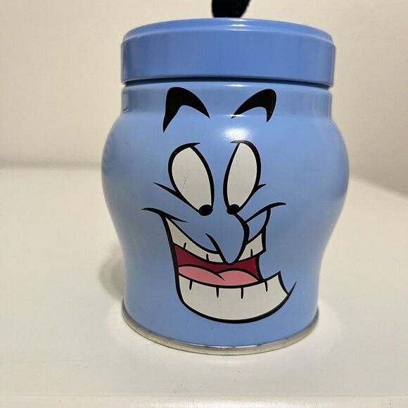 Tokyo Disneysea TDS Aladdin Genie Candies Tin Jar Blue EMPTY - Picture 2 of 10